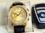 Swiss Copy Patek Philippe Complications Baguette Bezel Champagne Dial 42 MM 9100 Automatic Watch